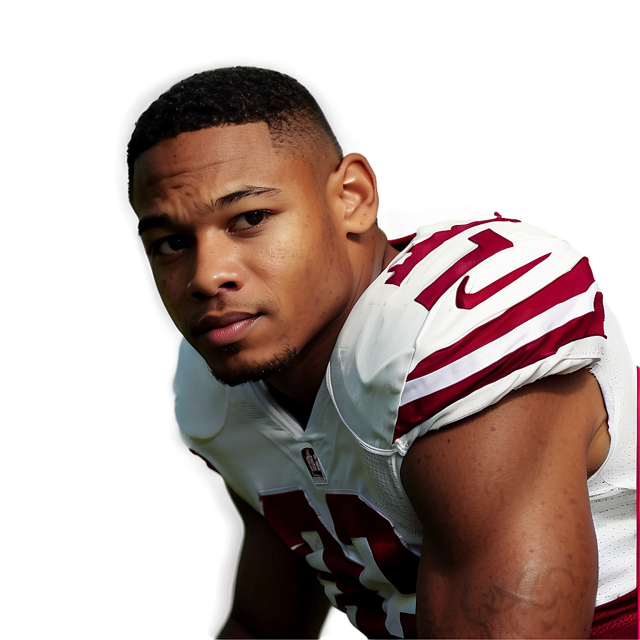 Focused Football Player Portrait PNG Image