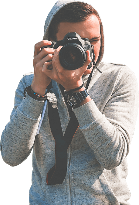 Focused Photographerin Action PNG Image