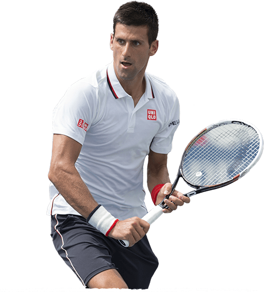 Focused Tennis Player Action Shot PNG Image