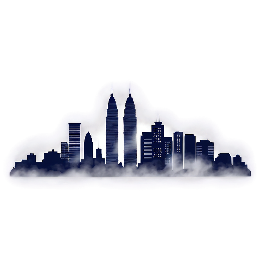 Foggy City Skyline Png Krg37 PNG Image