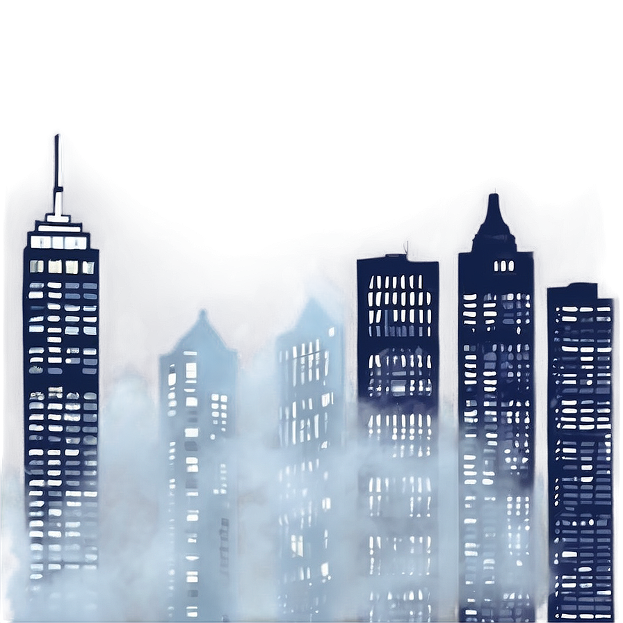 Foggy Night City Png Qce PNG Image