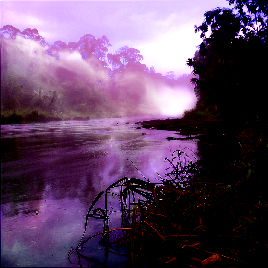 Foggy Riverbank Png Qwm31 PNG Image