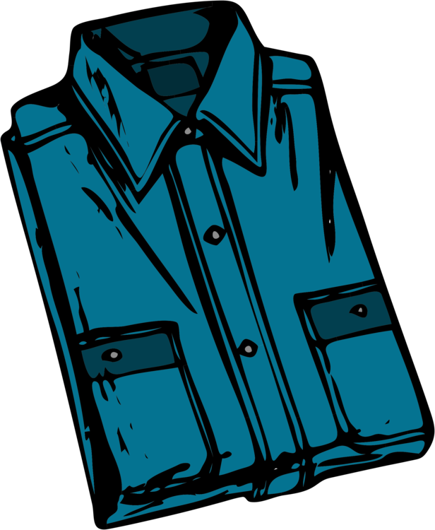 Folded Blue Dress Shirt Illustration PNG Image