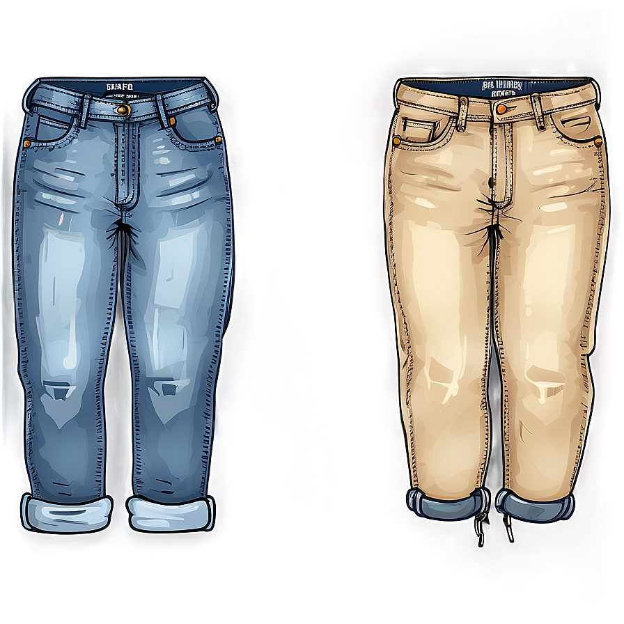 Folded Jeans Illustration Png 45 PNG Image