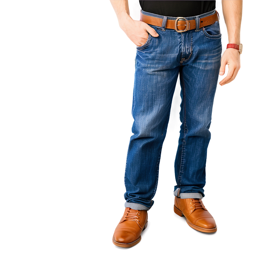 Folded Jeans With Belt Png 06272024 PNG Image