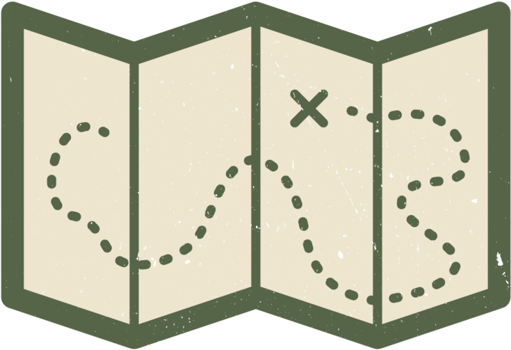 Folded Map Design PNG Image