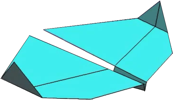 Folded Paper Airplane Graphic PNG Image