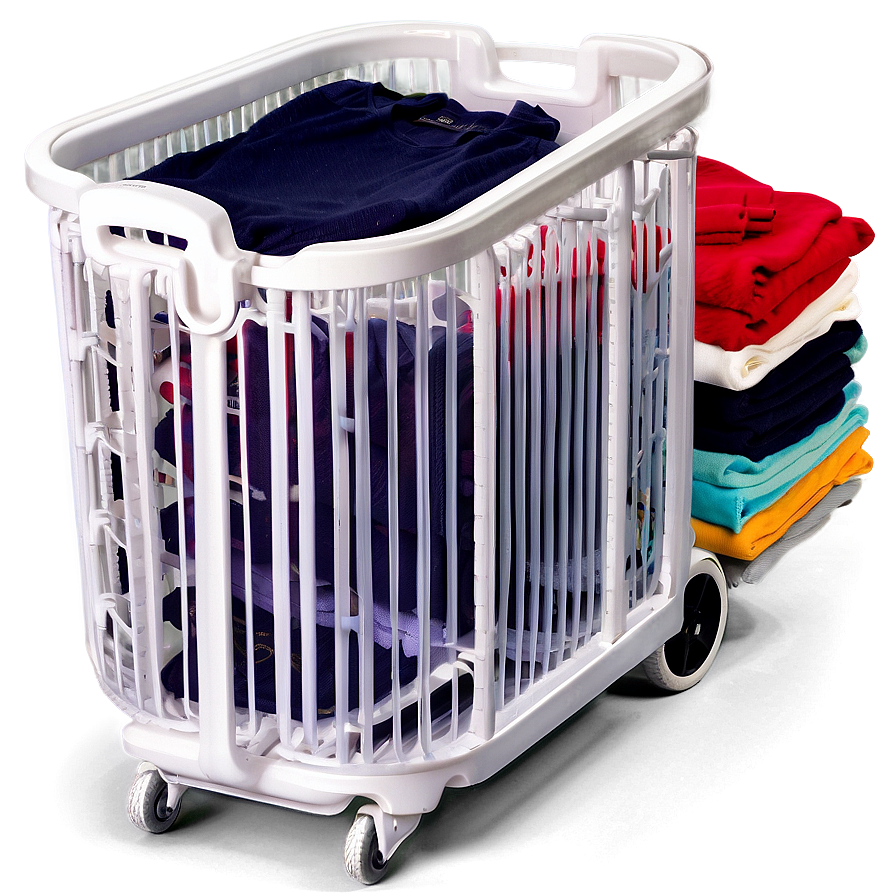 Folding Laundry Basket On Wheels Png Xvj30 PNG Image