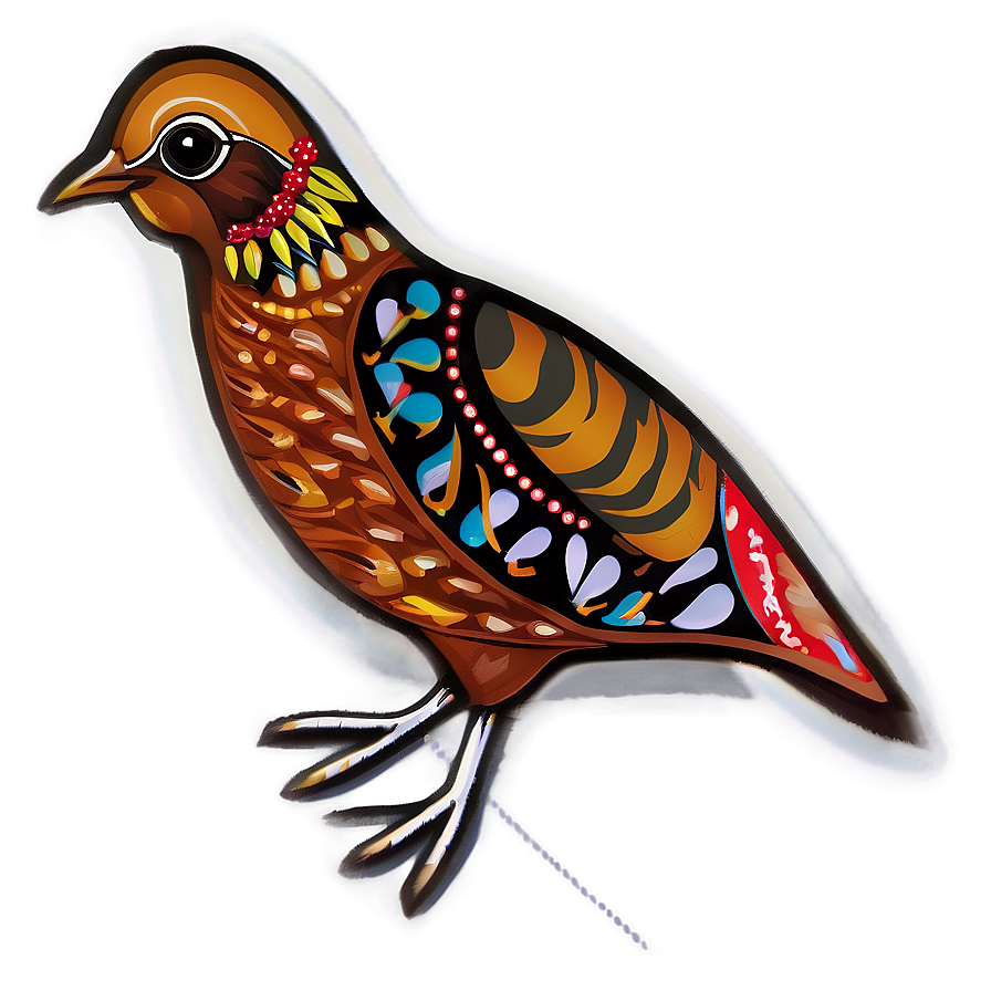 Folk Art Quail Png 06252024 PNG Image