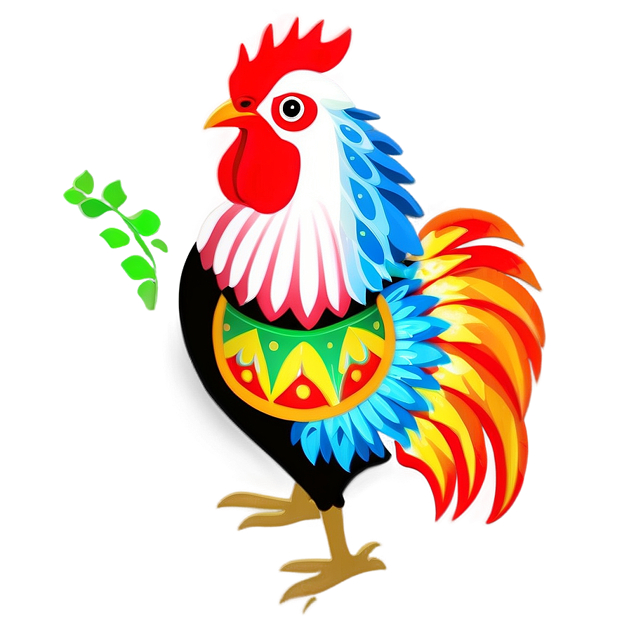 Folk Art Rooster Png Urb PNG Image