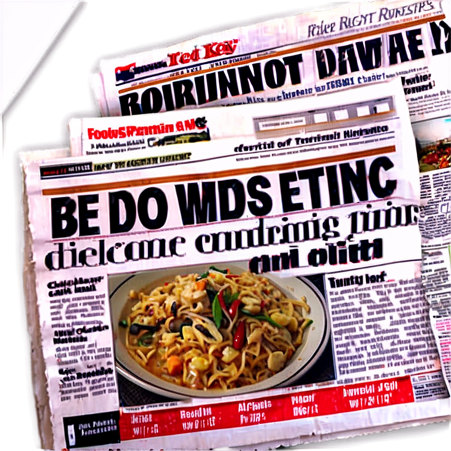 Food And Recipes Newspaper Png 05242024 PNG Image