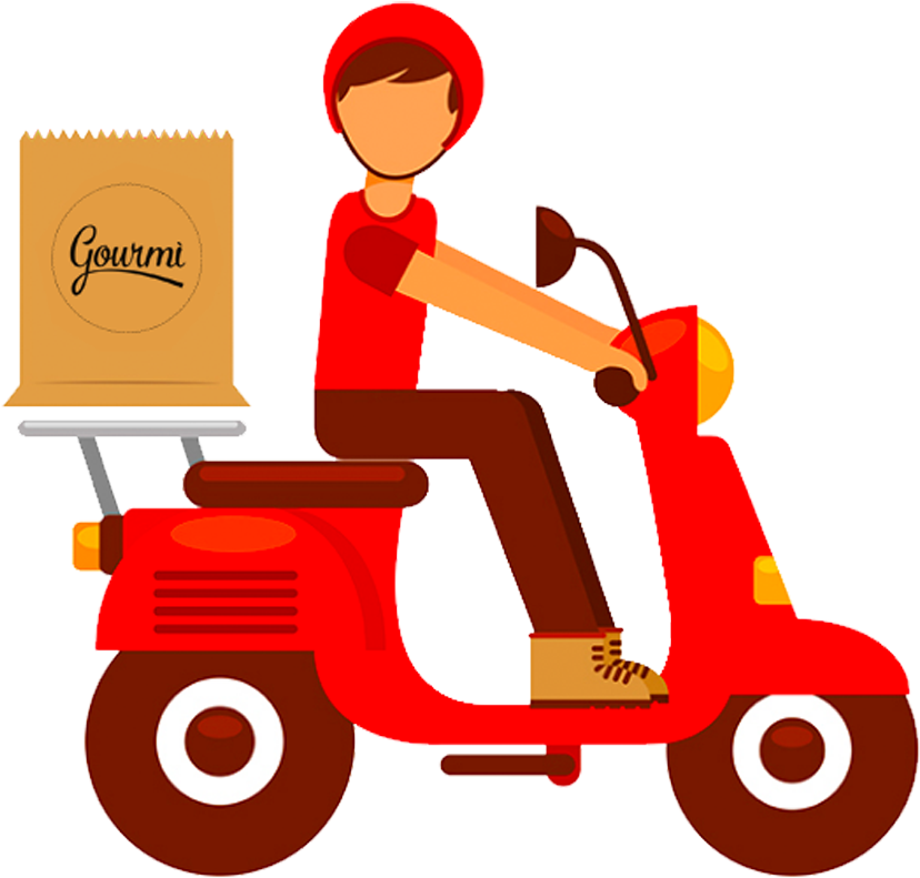 Food Delivery Scooter Illustration PNG Image