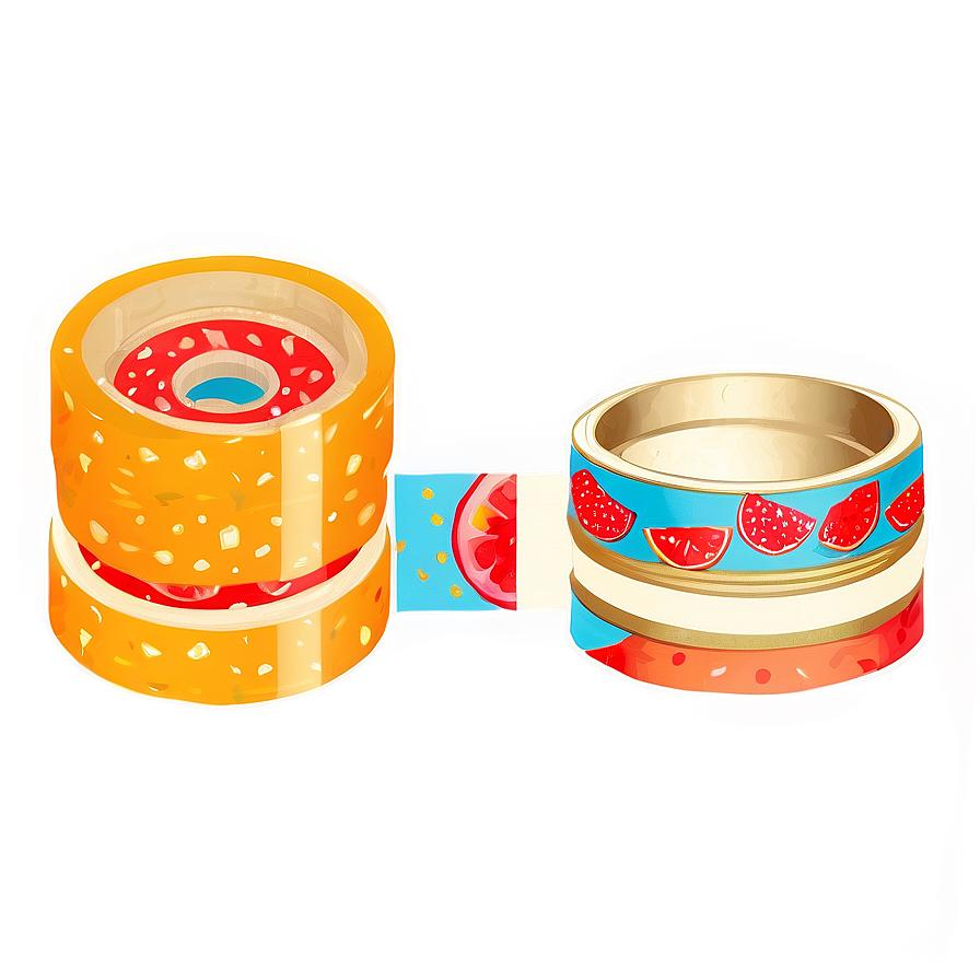 Food Inspired Washi Tape Aesthetic Png 06272024 PNG Image