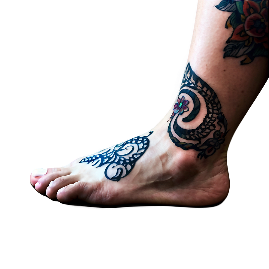 Foot With Tattoo Design Png Hlp PNG Image