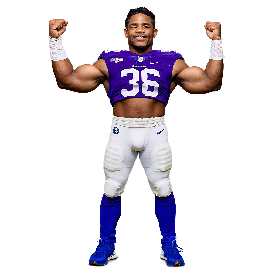 Football Player Flexing Muscles36 PNG Image