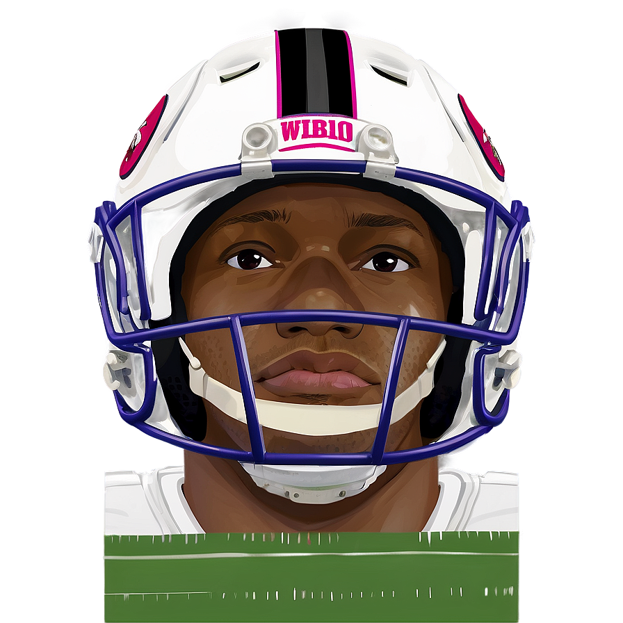 Football Player Helmet Portrait PNG Image