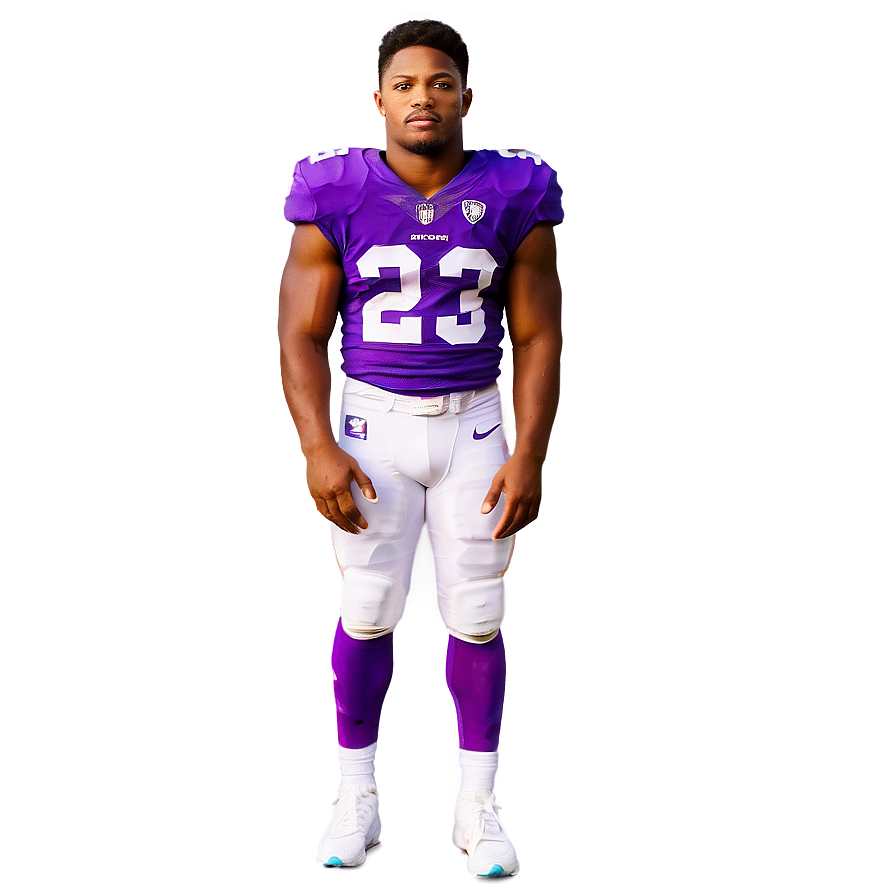 Football Playerin Purple Uniform Number23 PNG Image