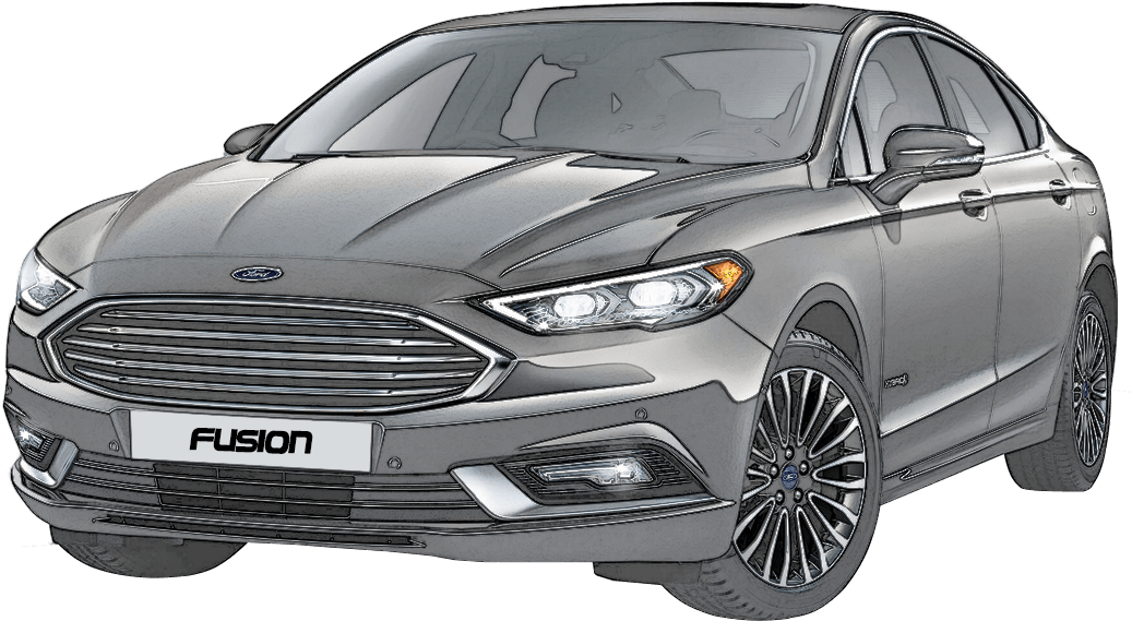 Ford Fusion Sedan Side View PNG Image