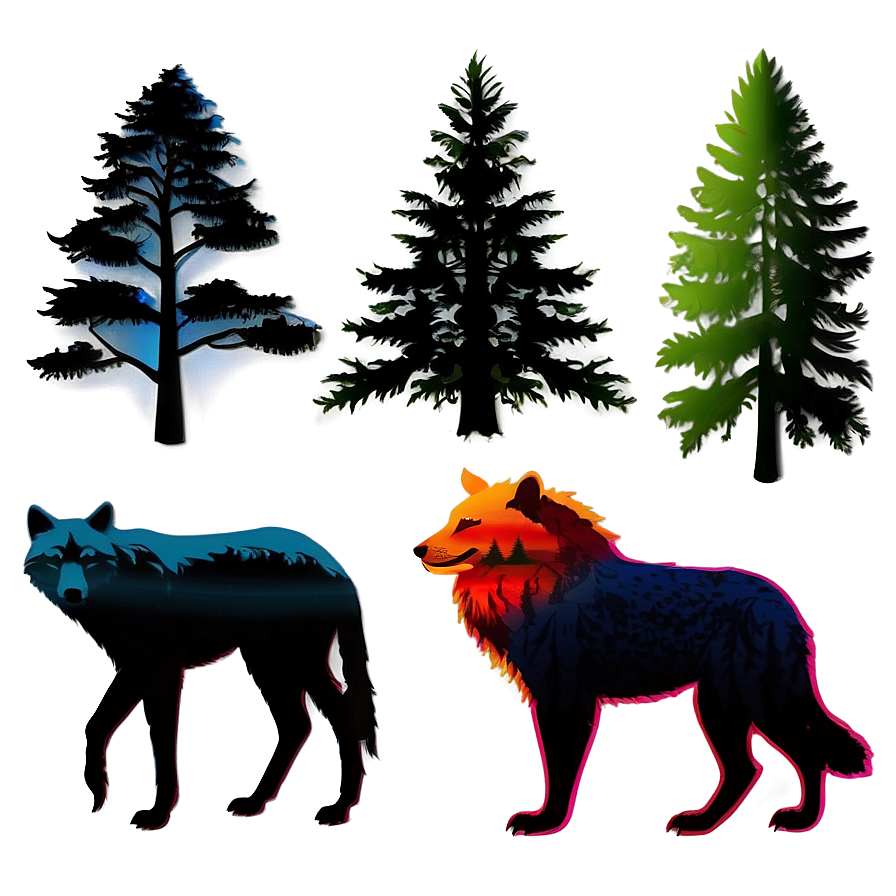 Forest Animals Silhouette Png Rxs61 PNG Image