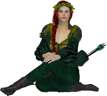 Forest Archer Fairy PNG Image