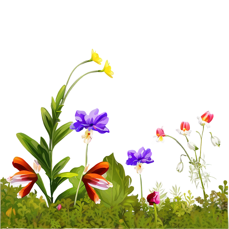 Forest Edge Wildflowers Png Fgs76 PNG Image