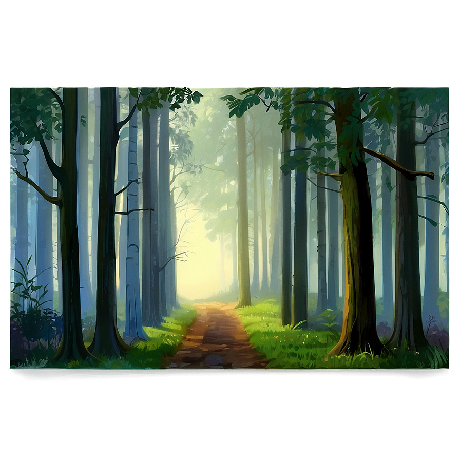 Forest Foggy Dawn Png Cow PNG Image