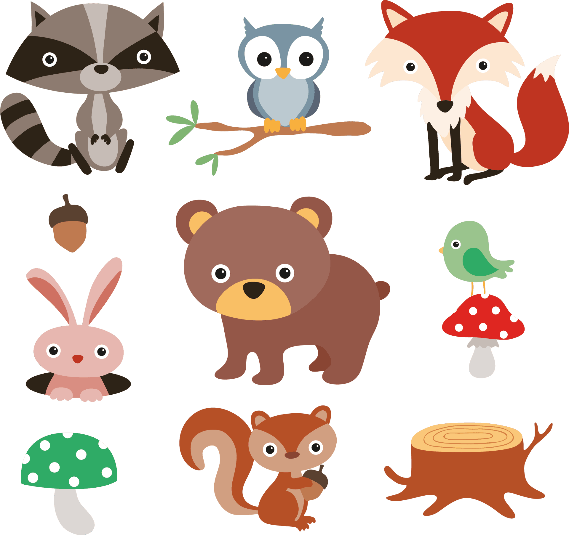 Forest_ Friends_ Cartoon_ Collection.png PNG Image