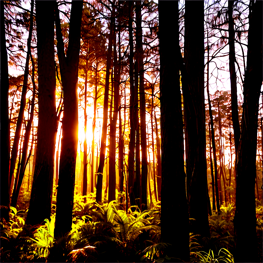 Forest Golden Hour Png Box4 PNG Image