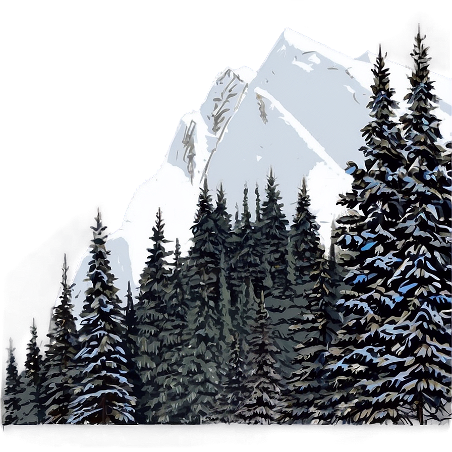 Forest Mountain Range Png Bsg2 PNG Image