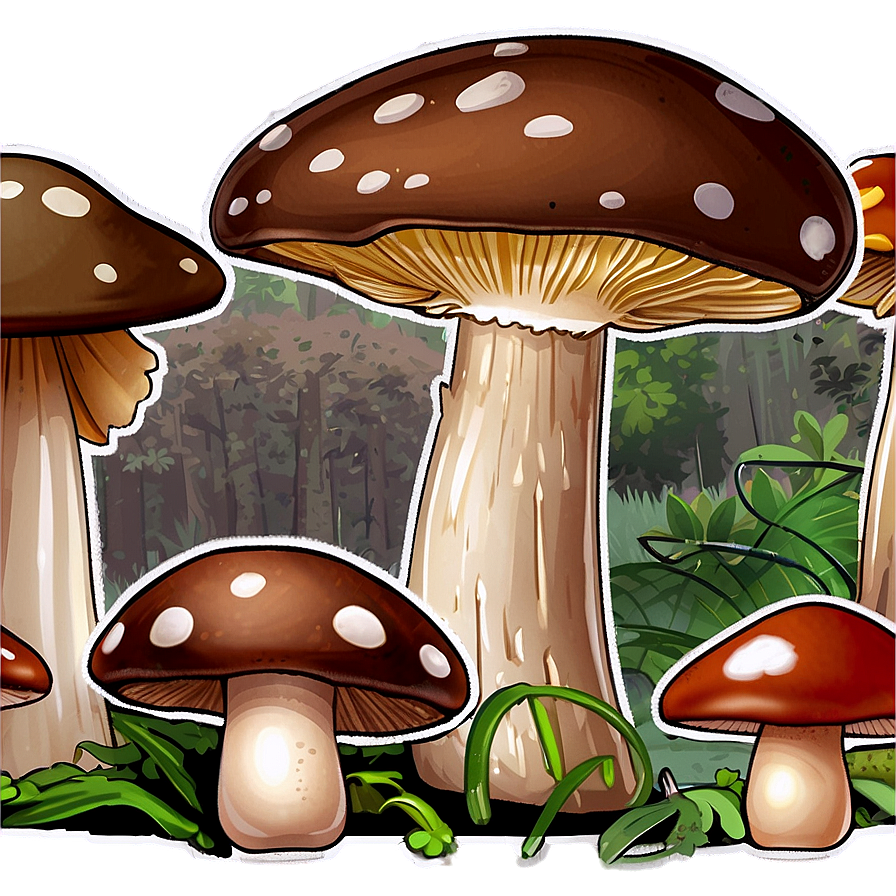 Forest Mushrooms Png Dfo30 PNG Image