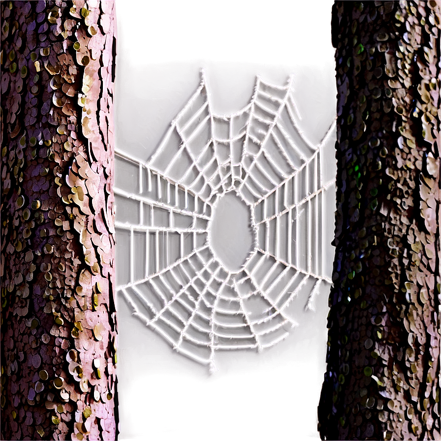 Forest Spider Web Artwork PNG Image