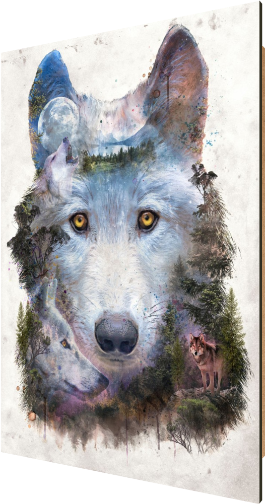 Forest Spirit Wolf Artwork PNG Image