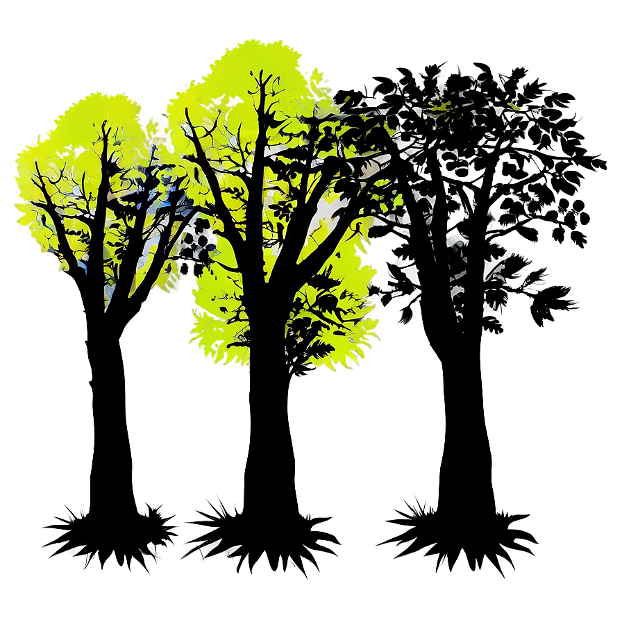 Forest Trees Silhouette Png Kri PNG Image