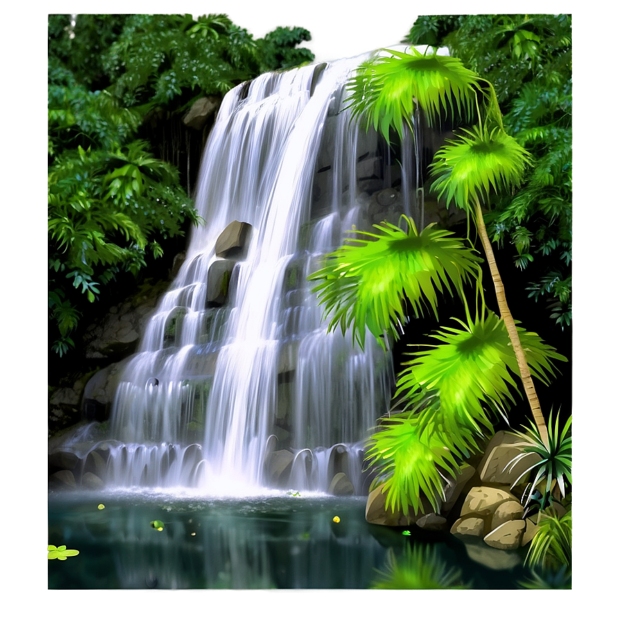 Forest Waterfall Oasis Png Iod68 PNG Image