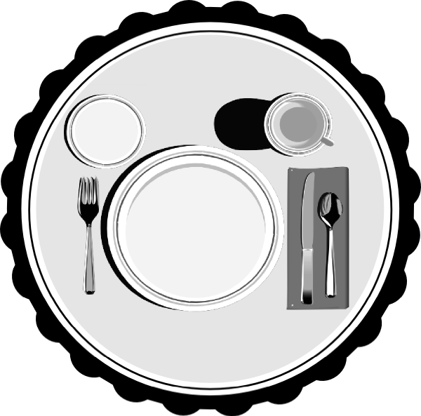 Formal Dinner Place Setting Illustration PNG Image