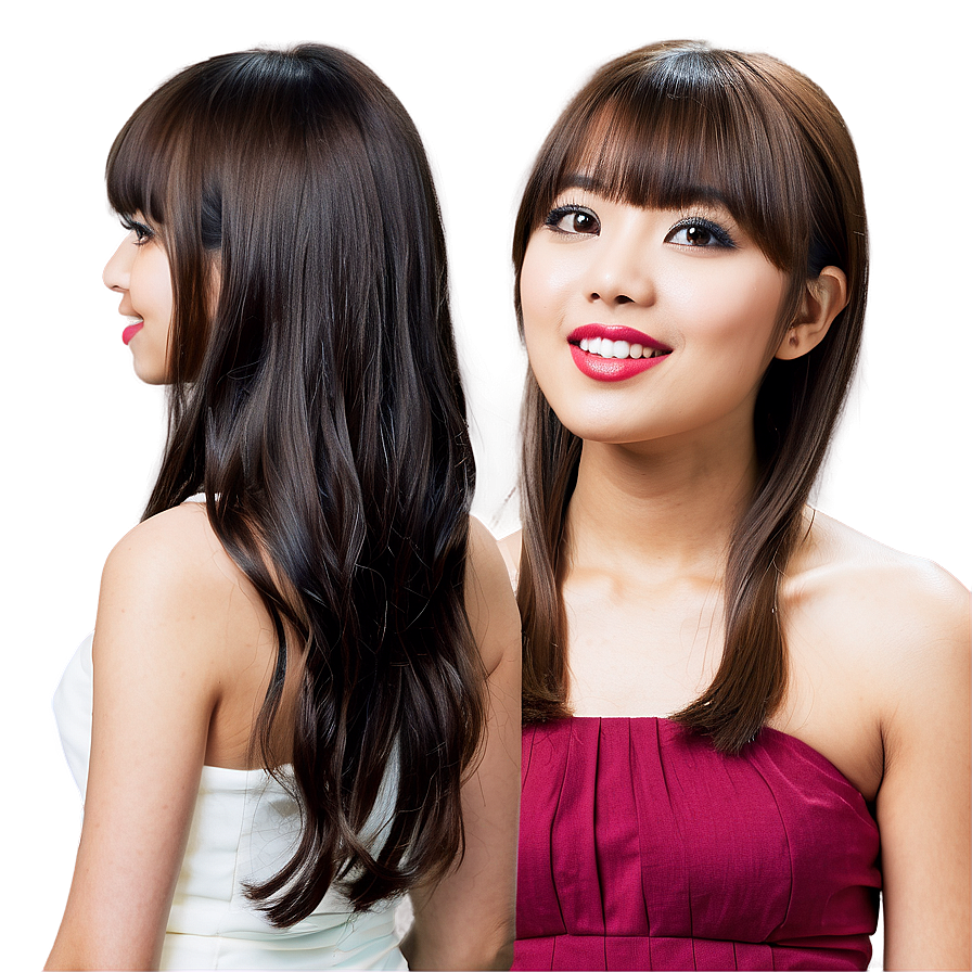 Formal Hairstyle With Bangs Png Jmo PNG Image