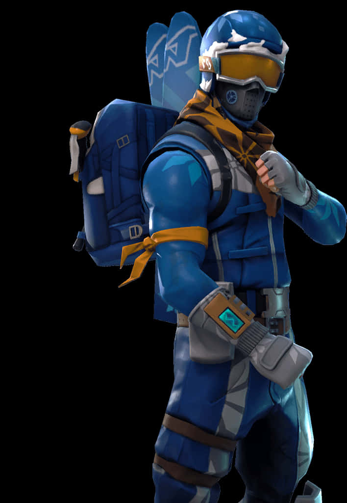 Fortnite Blue Outfit Character PNG Image