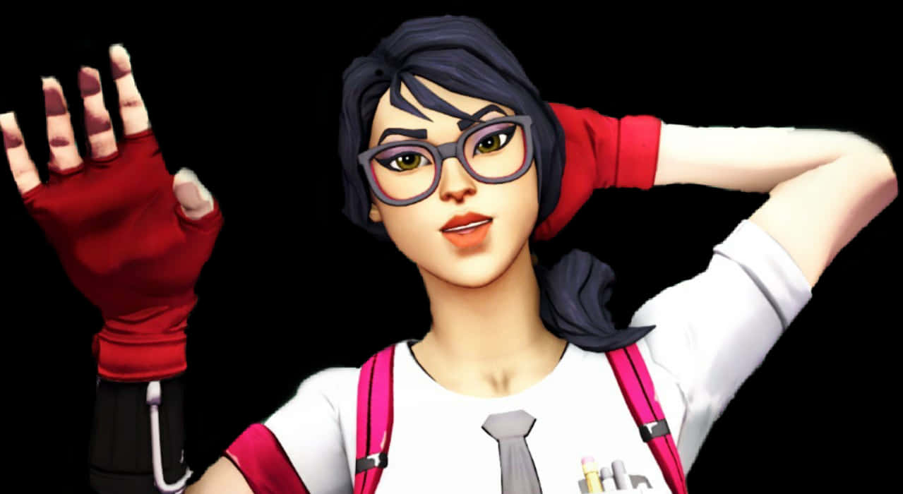 Fortnite Character Glassesand Backpack PNG Image