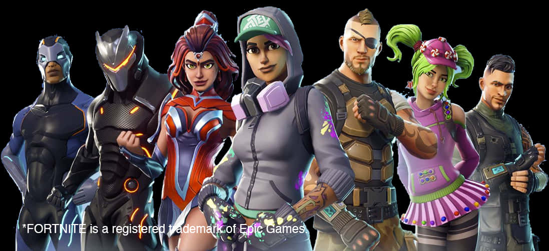 Fortnite Character Lineup PNG Image