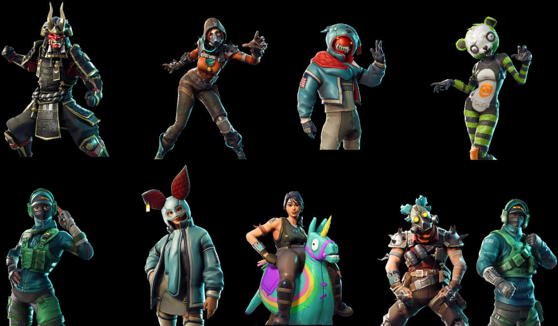 Fortnite Character Skins Collection PNG Image