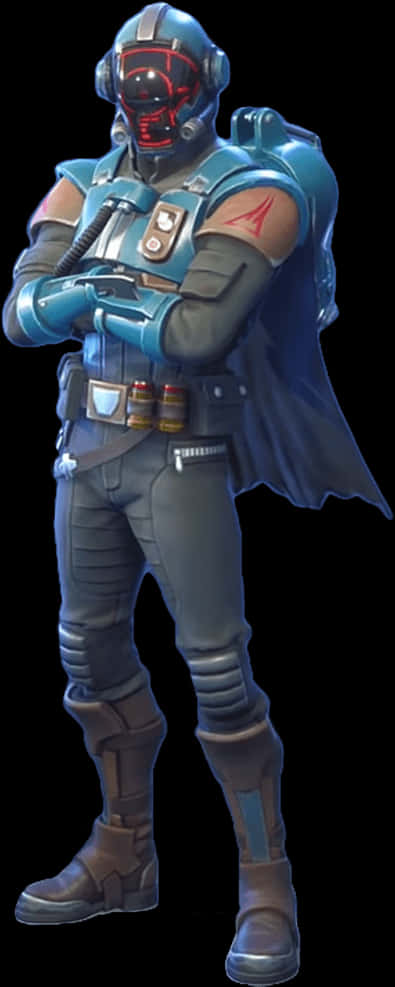 Fortnite Characterwith Red Visor PNG Image