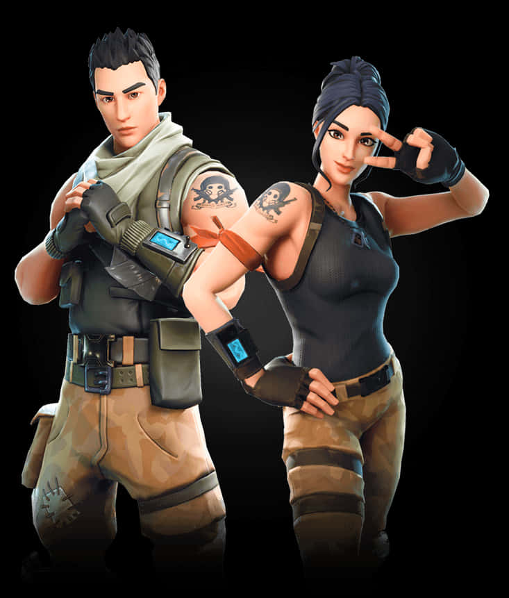 Fortnite Default Skins Pose PNG Image