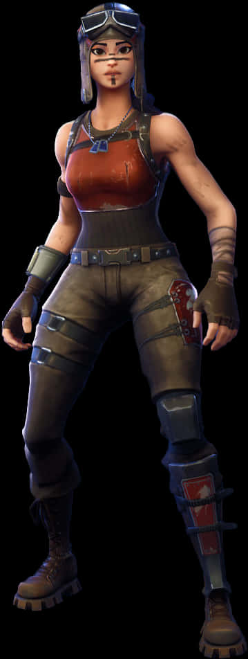 Fortnite Female Default Skin Standing PNG Image