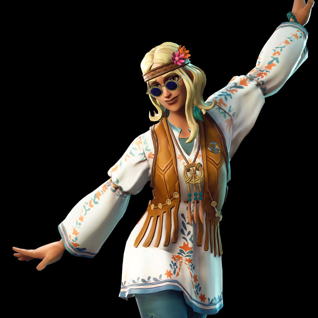 Fortnite Hippie Character Skin PNG Image