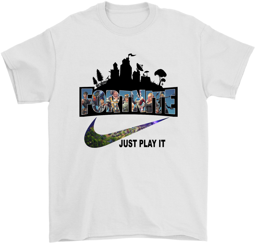 Fortnite Just Play It Tshirt Design PNG Image