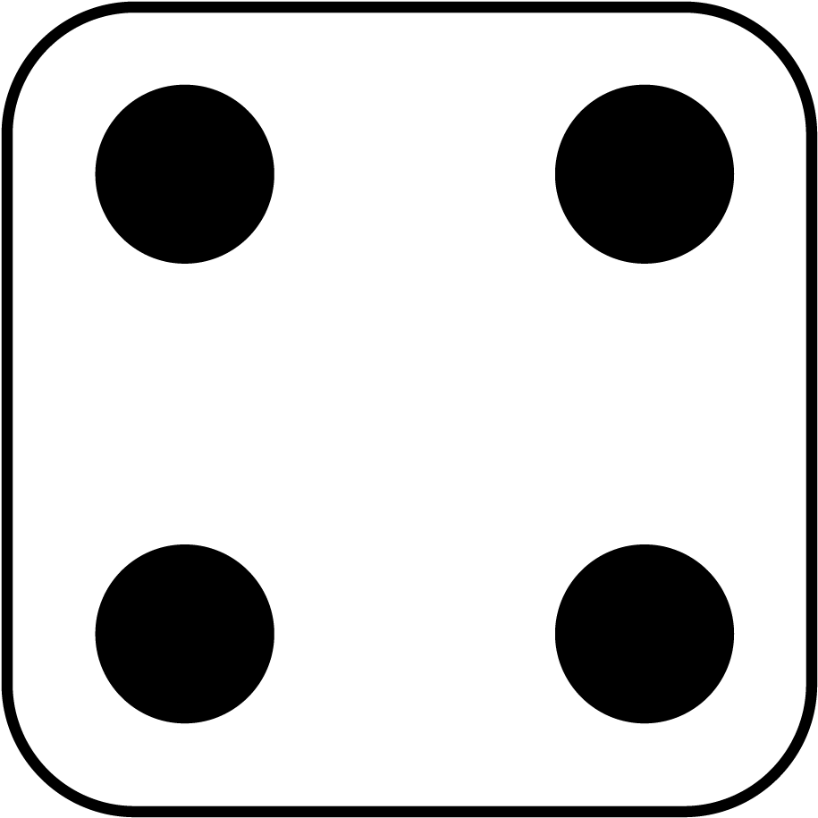 Four Dot Pattern Dice Face PNG Image