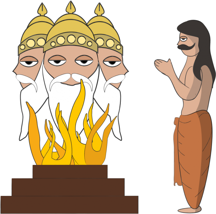 Four Faced Brahmaand Devotee PNG Image