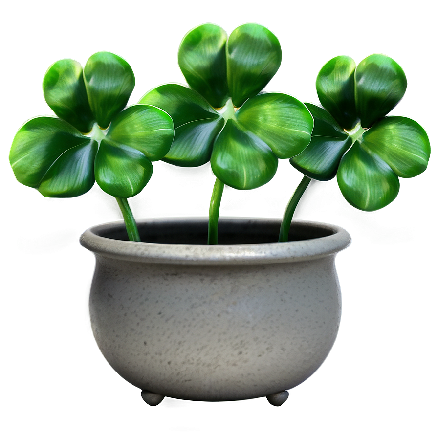 Four Leaf Clover In Pot Png Wft24 PNG Image