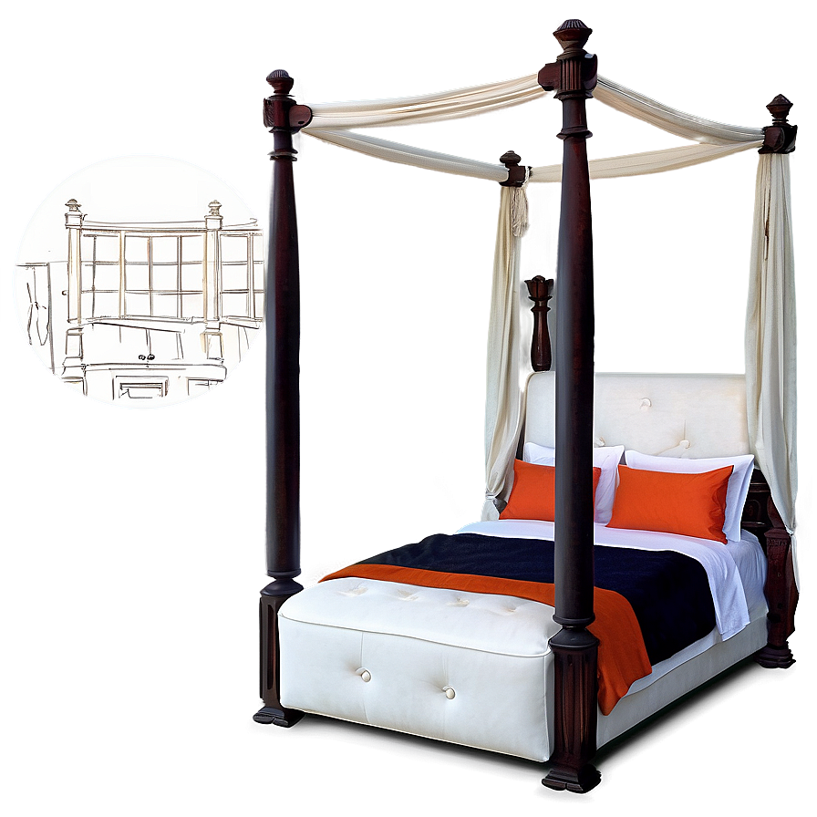 Four Poster Bed Luxury Png Eah PNG Image