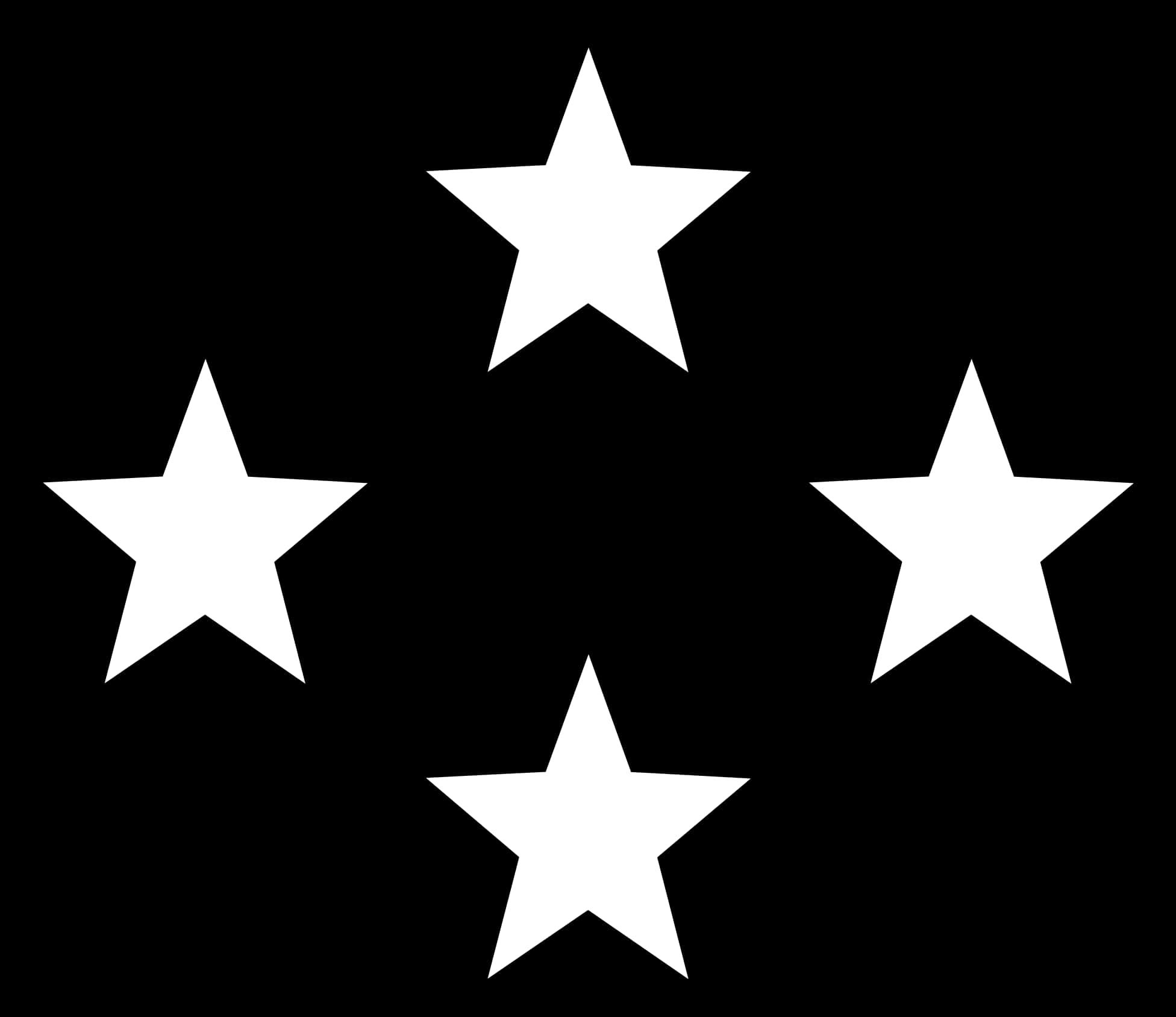 Four White Stars Black Background PNG Image